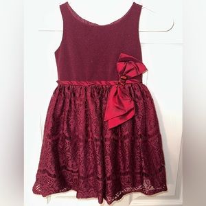 Girls Maroon/Burgundy Holiday/Christmas Dress